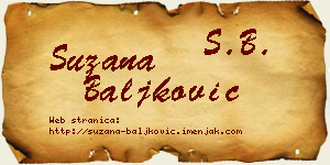 Suzana Baljković vizit kartica